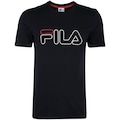 Camiseta Masculina Fila Manga Curta Letter Outline PRETO/BRANCO
