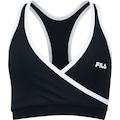 Top Fitness sem Bojo Fila Baixa Sustentação Line Movement Adulto PRETO/BRANCO