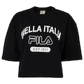 Camiseta Feminina Fila Manga Curta Biella Itália PRETO