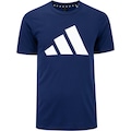 Camiseta Masculina adidas Manga Curta Essentials Logo AZUL ESC/BRANCO