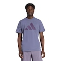 Camiseta Masculina adidas Manga Curta Essentials Logo ROXO ESCURO