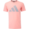 Camiseta Masculina adidas Manga Curta Essentials Logo ROSA CLARO
