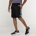 Bermuda Masculina adidas Basica 3 Listras PRETO/AZUL CLA