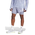 Bermuda 2 em 1 Masculina adidas Own The Run Excite 3 Stripes AZUL CLARO