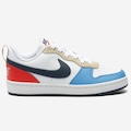 Tênis Infantil Nike Court Borough Low Recraft BRANCO/ROSA
