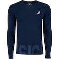 Camiseta Masculina ASICS Manga Longa Leve com Proteção UV AZUL ESCURO