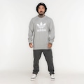 Blusa de Moletom adidas Originals Trefoil CINZA