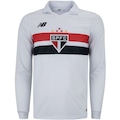 Camisa do São Paulo I 24 New Balance Masculina Manga Longa Torcedor BRANCO