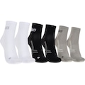 Kit 3 Pares de Meias Asics Quarter Cano Médio Adulto PRETO/BRANCO
