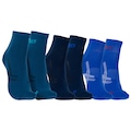 Opção de cor AZUL/AZUL ESC de Kit 3 Pares de Meias Asics Quarter Cano Médio Adulto