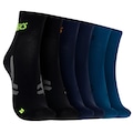 Opção de cor AZUL ESC/VERDE ESC de Kit 3 Pares de Meias Asics Quarter Cano Médio Adulto