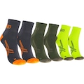 Kit 3 Pares de Meias Asics Quarter Cano Médio Adulto VERDE ESC/AMAREL CLA