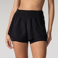Opção de cor PRETO de Short Feminino Oxer Duplo Vivos com Bermuda Interna e Bolsos