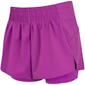 Short Feminino Oxer Duplo Vivos com Bermuda Interna e Bolsos ROXO