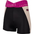 Short Feminino Fit Dance Transpassado Recortado PRETO/ROSA