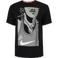 Camiseta Masculina Nike Manga Curta Run Energy Ris PRETO/CINZA CLARO