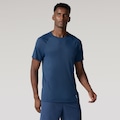 Camiseta Masculina Oxer Manga Curta Mesh AZUL ESCURO