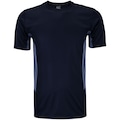 Camiseta Masculina Oxer Manga Curta Recorte com Vivo AZUL ESCURO