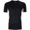Camiseta Masculina Oxer Manga Curta Recorte com Vivo PRETO/BEGE
