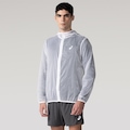 Jaqueta Masculina ASICS com Capuz Ultraleve Packable Repelente à Água BRANCO