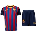 Kit Fardamento do Barcelona Infantil Camiseta + Calção AZUL ESC/VERMELHO