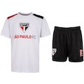Kit Fardamento do São Paulo Infantil Camiseta + Calção BRANCO/PRETO