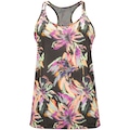 Camiseta Regata Feminina Oxer Alça Fina Floral Maxi II VERDE ESC/ROSA
