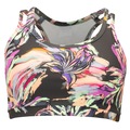 Top Fitness sem Bojo Oxer Alça Fina Floral Baixa Sustentação Maxi II Adulto VERDE ESC/ROSA