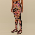 Calça Legging Feminina Farm Banana Artsy PRETO/ROSA