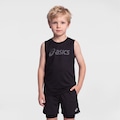 Opção de cor PRETO de Camiseta Regata Infantil ASICS