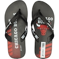 Chinelo Grendene Rider NBA Chicago Bulls Feel Dedo Adulto PRETO/VERMELHO