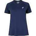 Camiseta Feminina ASICS Manga Curta Respirável AZUL ESCURO