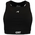 Top Fitness com Bojo Removível Authen Alta Sustentação Grit Bossa Nadador Reto com Bolso Ajustável Adulto PRETO