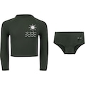 Opção de cor VERDE de Conjunto Infantil Oxer Camiseta Manga Longa + Sunga com Proteção UV Menino
