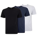 Kit de Camisetas Masculina Oxer Antiodor 3 Unidades PRETO/AZUL ESC