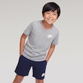 Conjunto Infantil Nike Kids Club Camiseta + Bermuda CINZA/AZUL ESC