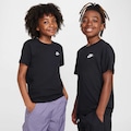 Camiseta Juvenil Nike Manga Curta Sportswear Embroidered Future PRETO
