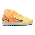 Chuteira Society Infantil Nike Mercurial Superfly 10 Club Kylian Mbappé LARANJA/AZUL