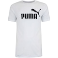 Camiseta Masculina Puma Manga Curta ESS Tee Logo BRANCO
