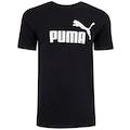 Camiseta Masculina Puma Manga Curta ESS Tee Logo PRETO