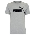 Camiseta Masculina Puma Manga Curta ESS Tee Logo CINZA/PRETO