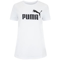 Camiseta Feminina Puma Manga Curta ESS Tee Logo BRANCO