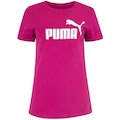 Camiseta Feminina Puma Manga Curta ESS Tee Logo ROSA ESCURO