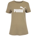 Camiseta Feminina Puma Manga Curta ESS Tee Logo BEGE