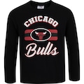 Camiseta do Chicago Bulls Infantil NBA Manga Longa Placement N0324 PRETO