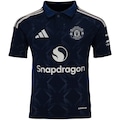 Camisa Polo do Manchester United II 24/25 adidas Infantil AZUL ESCURO