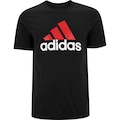 Camiseta Masculina adidas Manga Curta Big Logo PRETO/VERMELHO