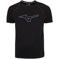 Camiseta Masculina Mizuno Manga Curta Run Easy 4 PRETO