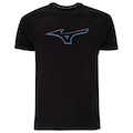 Camiseta Masculina Mizuno Manga Curta Run Easy 4 PRETO/PRETO