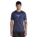 Camiseta Masculina Mizuno Manga Curta Spark Mescla AZUL ESC MESCLA